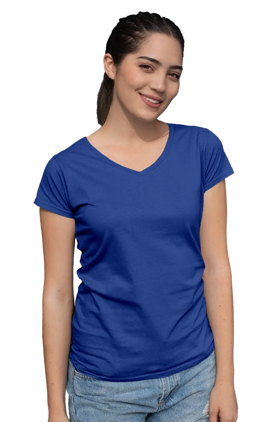 3003CC WOMEN'S V-NECK JERSEY TEE