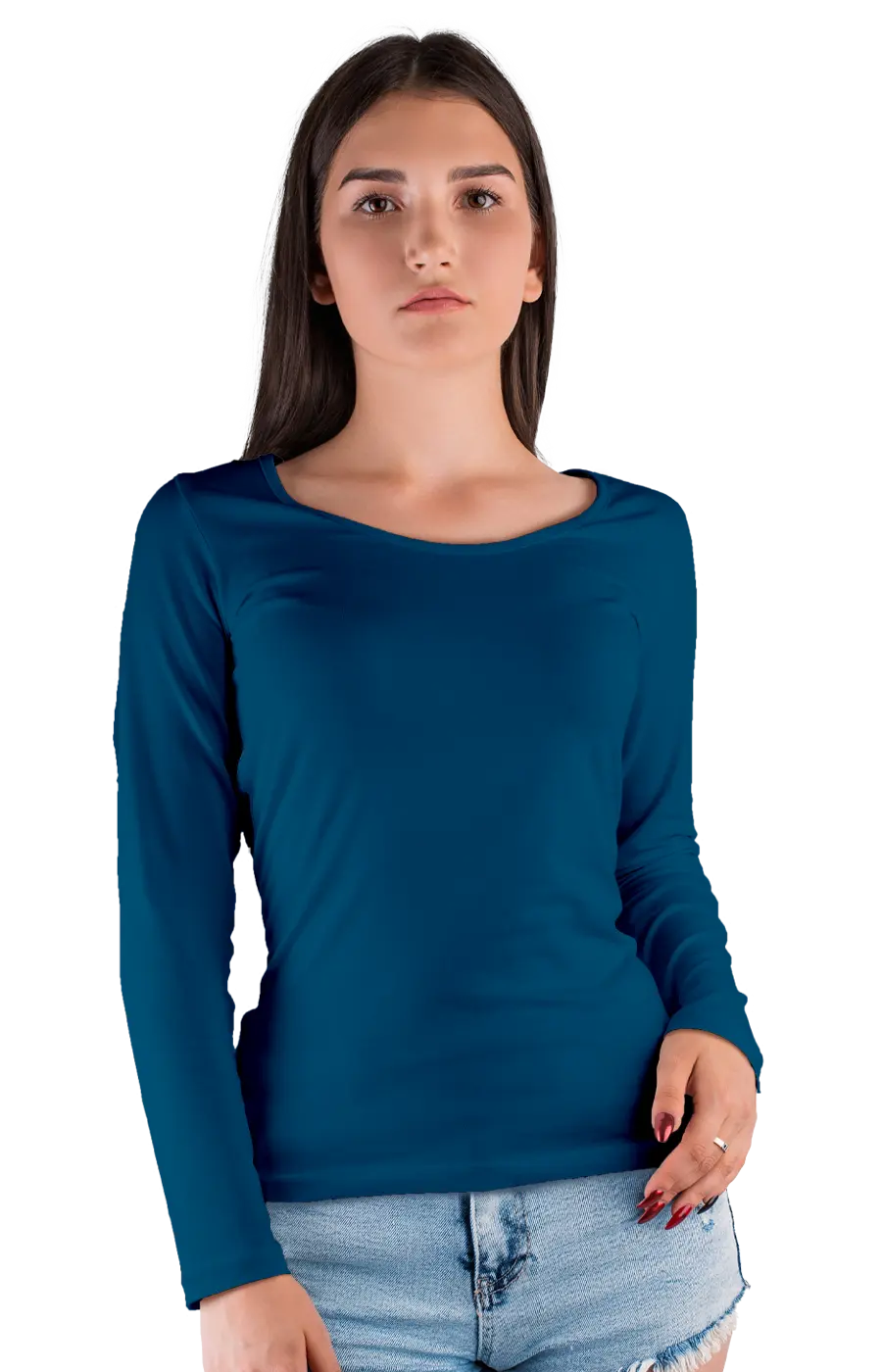 ALL COLORS - 3009CC WOMEN'S WIDE NECK LONG SLEEVE TEE