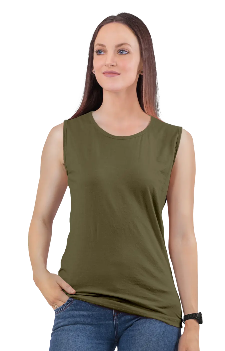 3014CVC WOMEN'S CVC MUSCLE TANK