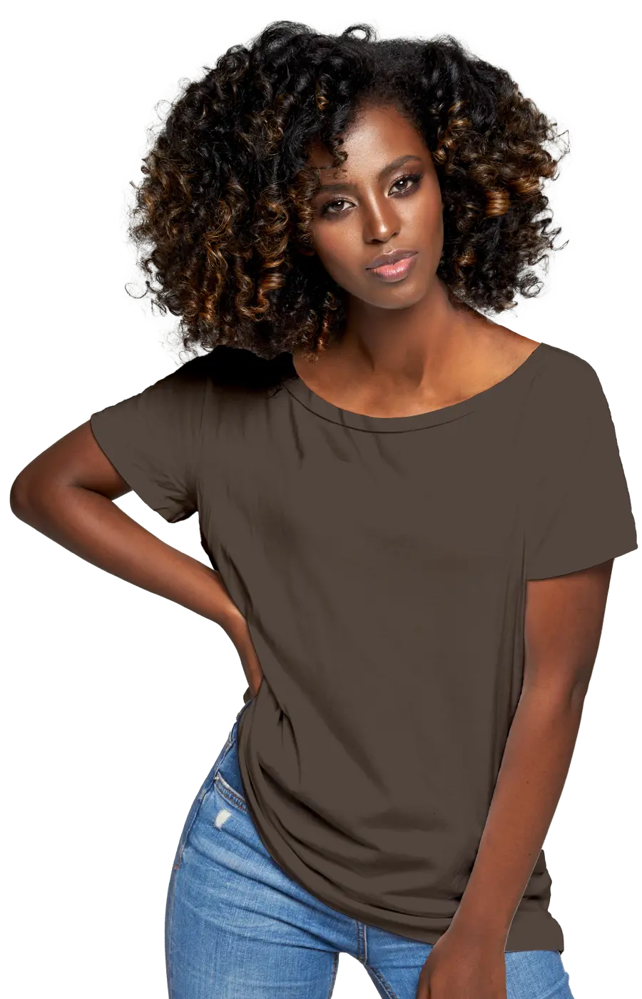 ALL COLORS - 3006CVC WOMEN'S CVC HEATHER WIDE NECK RELAXED TEE