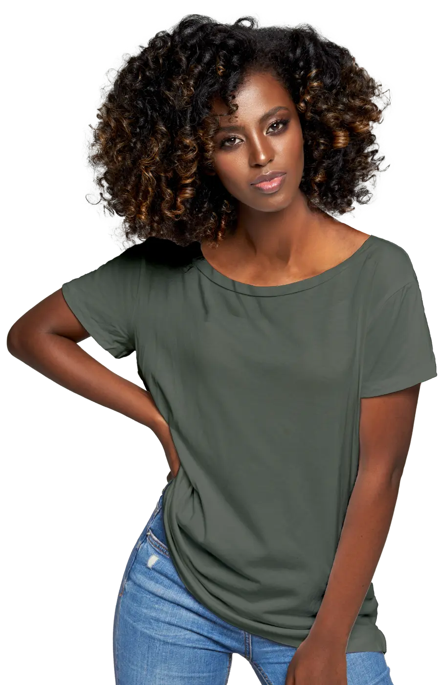 ALL COLORS - 3006CVC WOMEN'S CVC HEATHER WIDE NECK RELAXED TEE