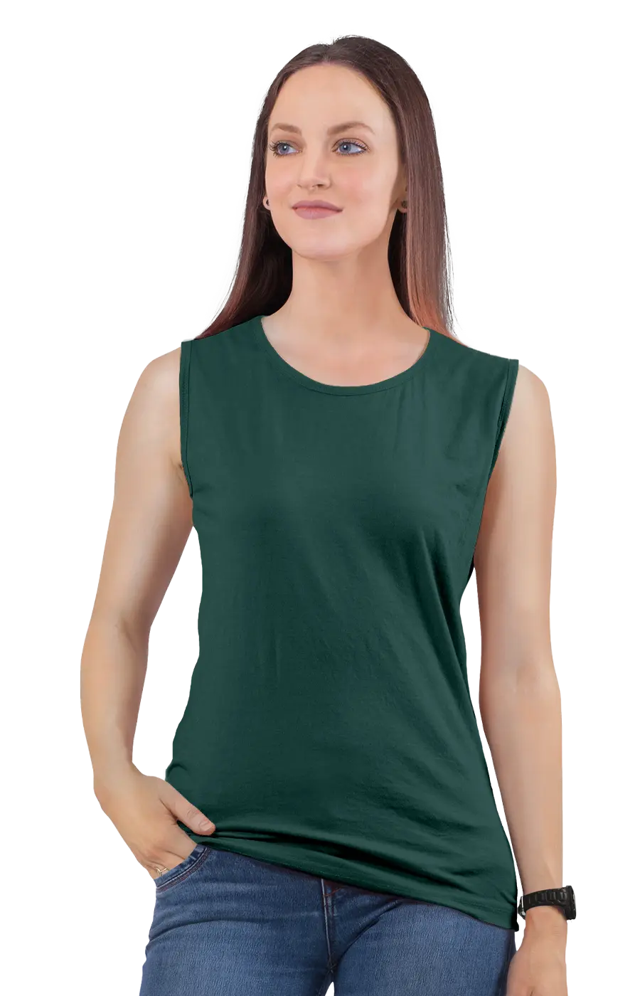 3014CVC WOMEN'S CVC MUSCLE TANK