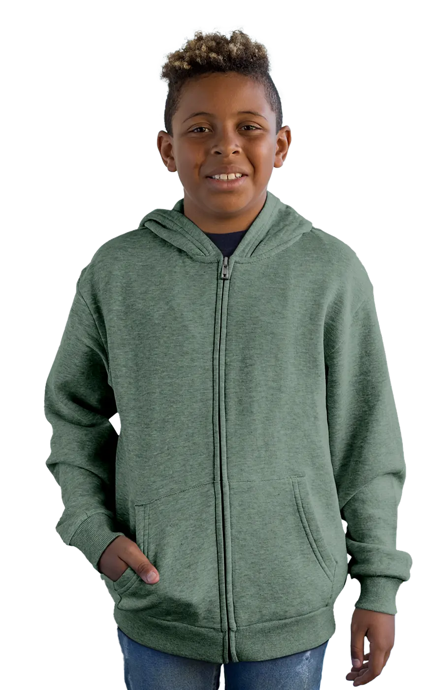 4007CVCHY YOUTH ZIPPED HOODIE