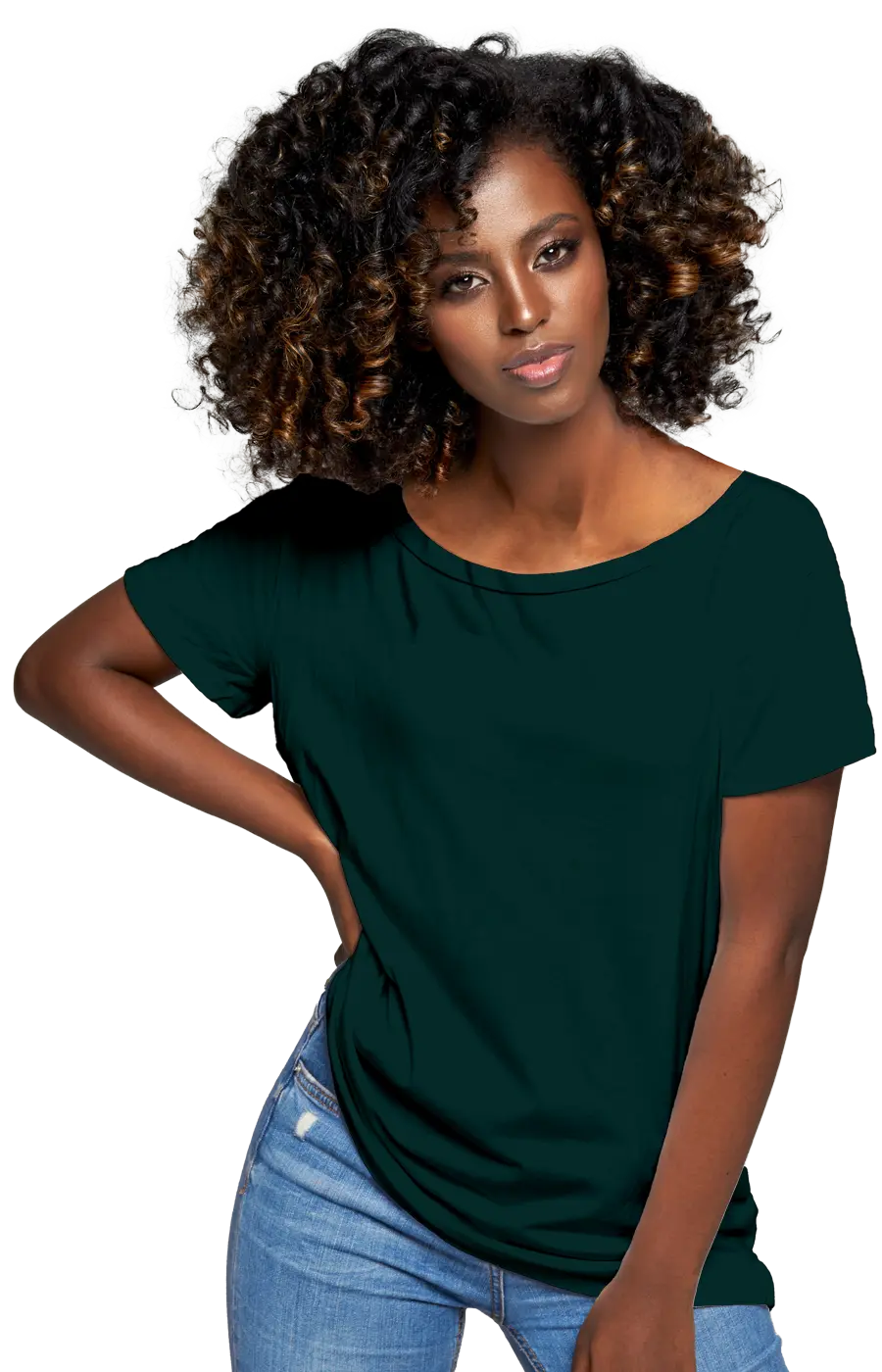 ALL COLORS - 3006CVC WOMEN'S CVC HEATHER WIDE NECK RELAXED TEE