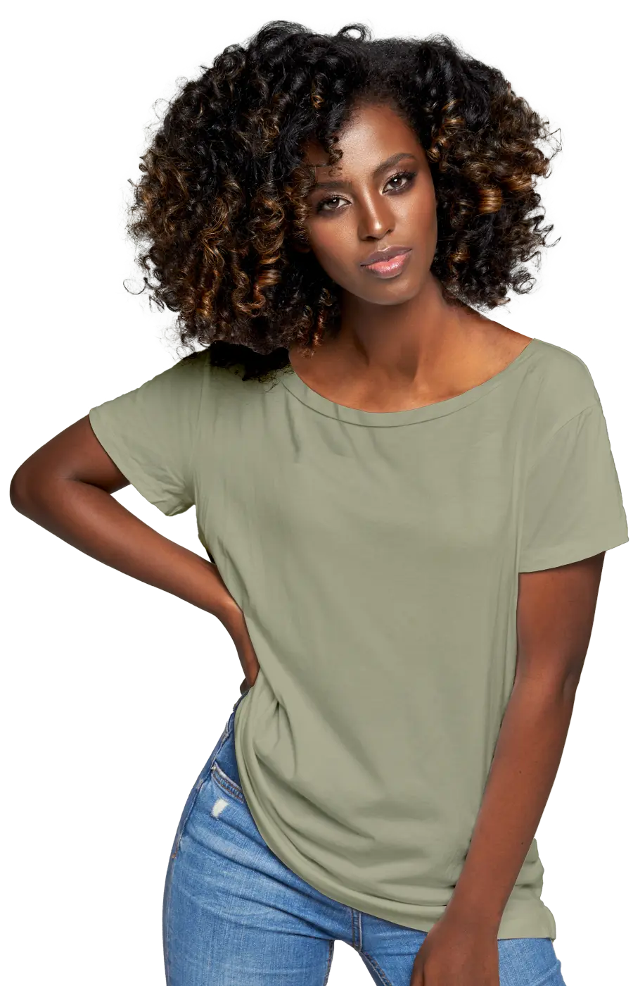 ALL COLORS - 3006CVC WOMEN'S CVC HEATHER WIDE NECK RELAXED TEE