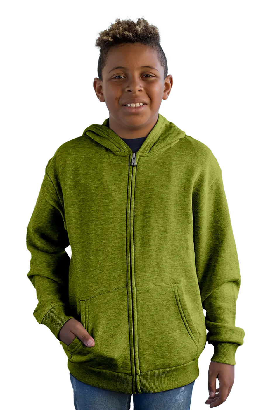 ALL COLORS - 4007CVCHY YOUTH ZIPPED HOODIE