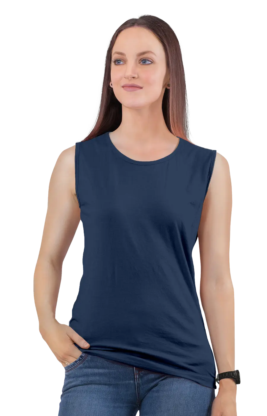 3014CVC WOMEN'S CVC MUSCLE TANK