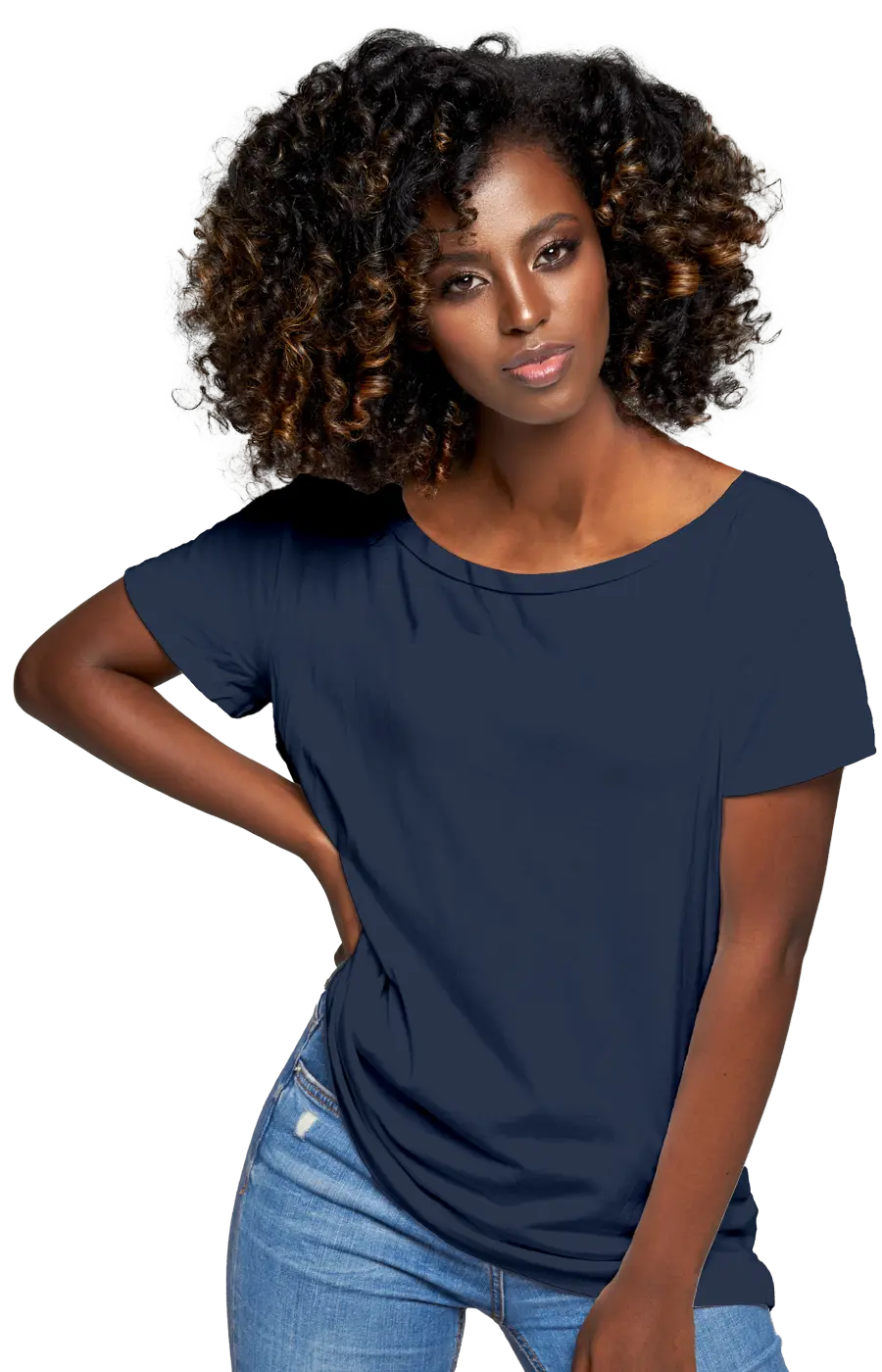 ALL COLORS - 3006CVC WOMEN'S CVC HEATHER WIDE NECK RELAXED TEE