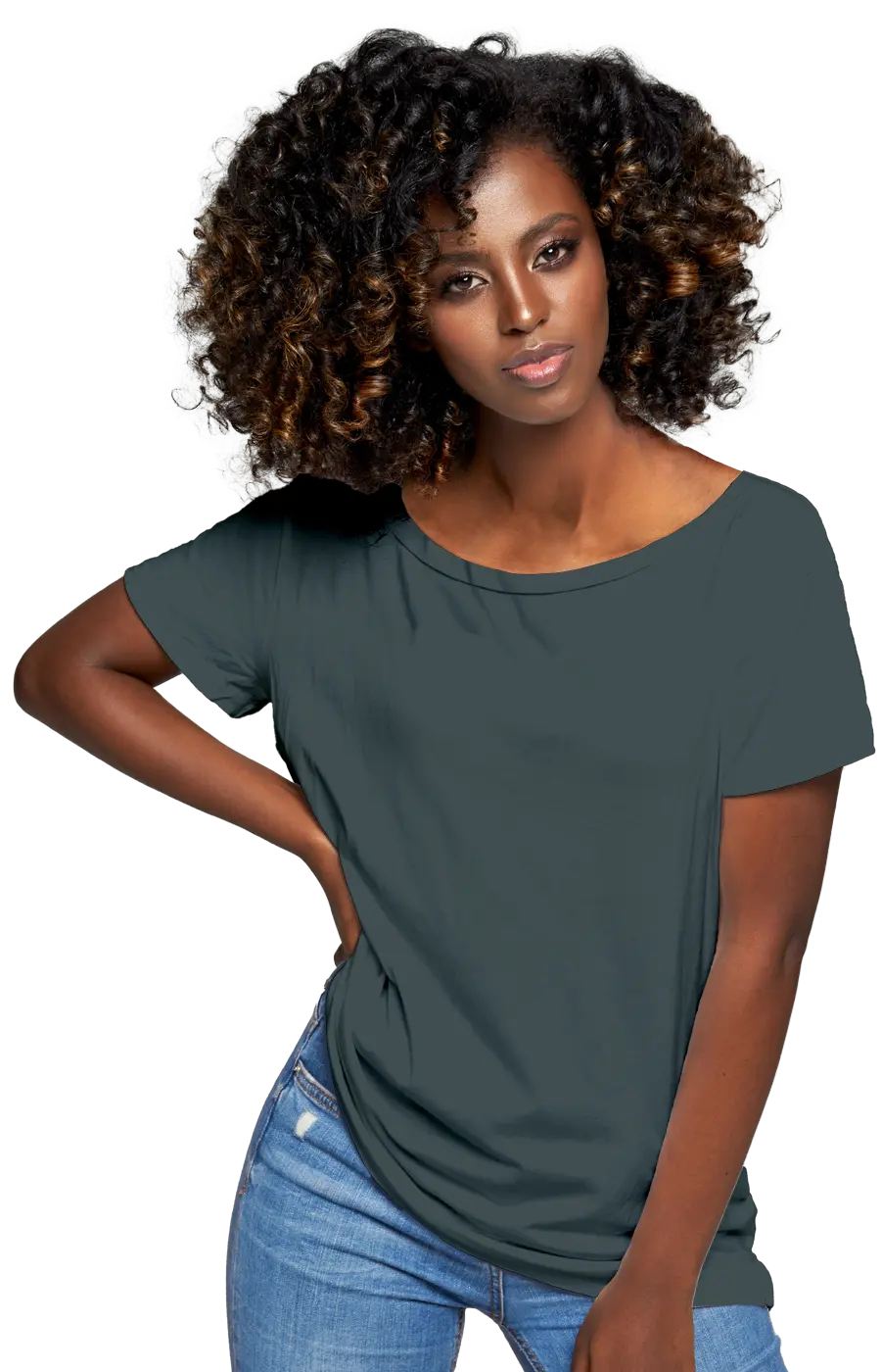 ALL COLORS - 3006CVC WOMEN'S CVC HEATHER WIDE NECK RELAXED TEE