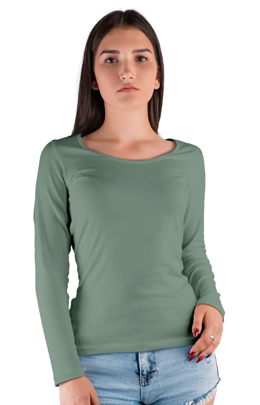 ALL COLORS - 3009CC WOMEN'S WIDE NECK LONG SLEEVE TEE