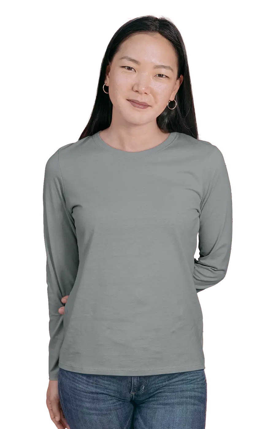 3008CVC WOMEN'S CVC HEATHER LONG SLEEVE TEE