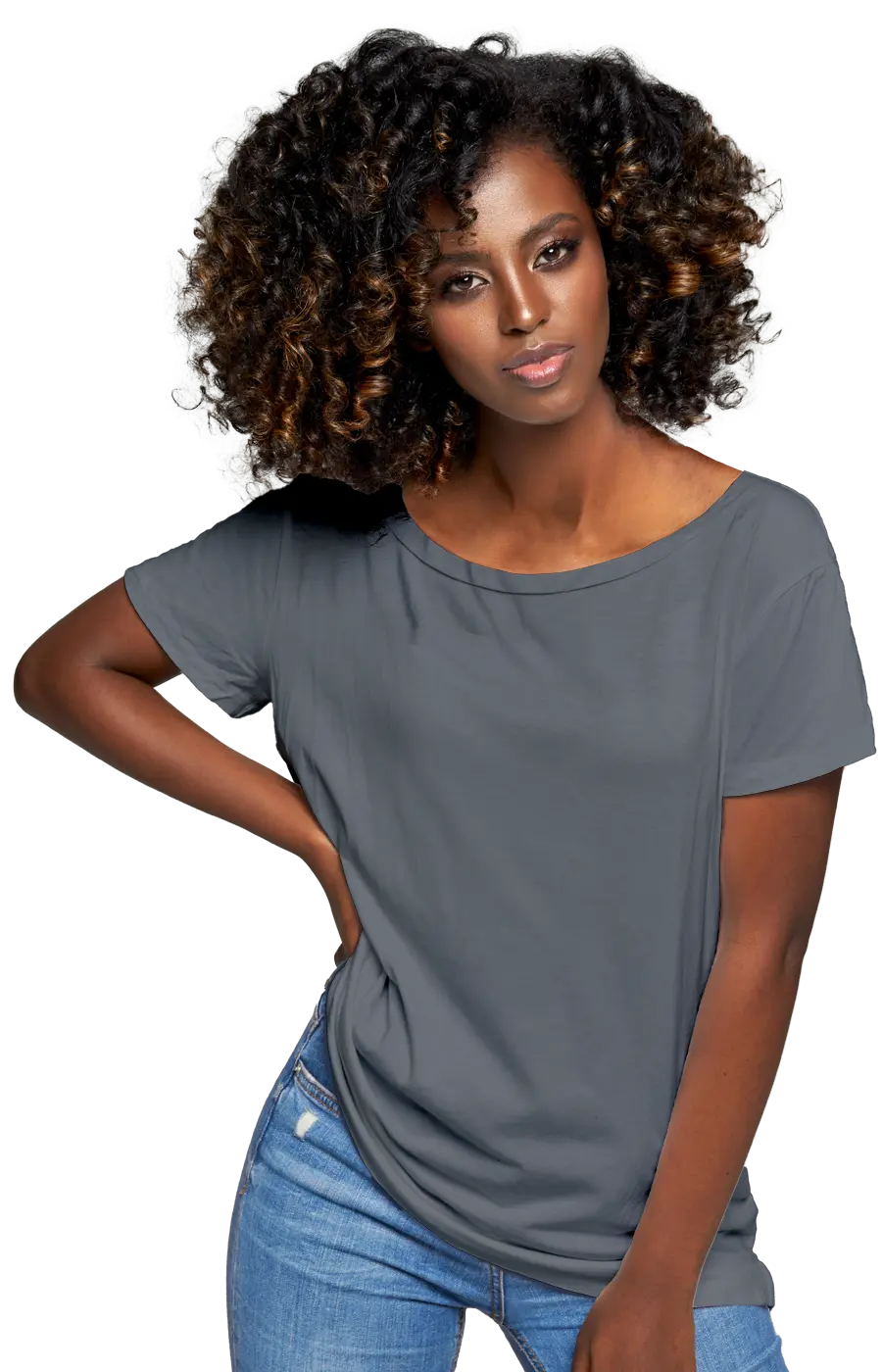 ALL COLORS - 3006CVC WOMEN'S CVC HEATHER WIDE NECK RELAXED TEE