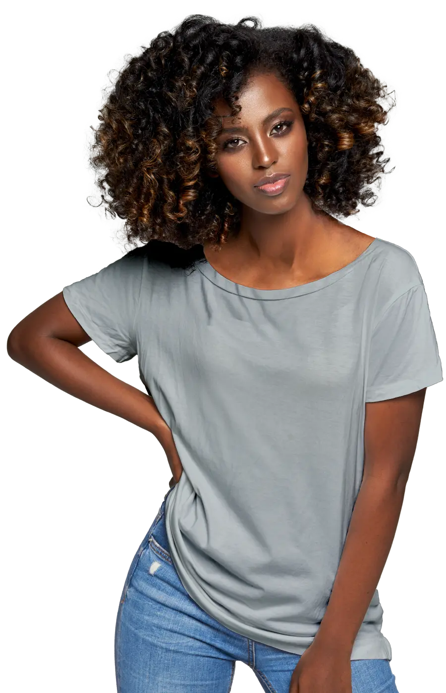 ALL COLORS - 3006CVC WOMEN'S CVC HEATHER WIDE NECK RELAXED TEE