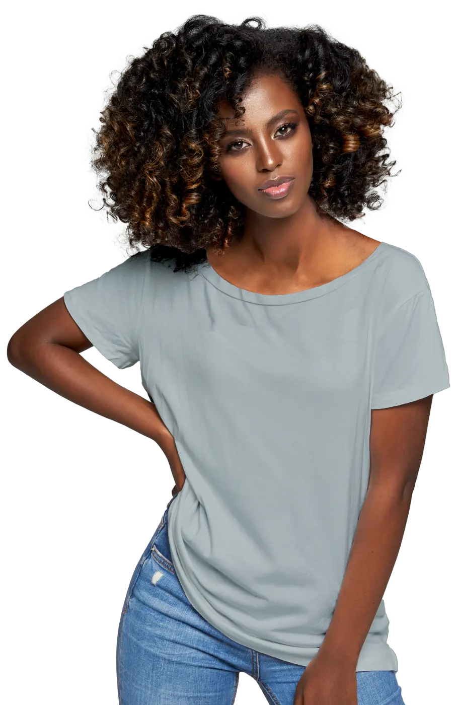 ALL COLORS - 3006CVC WOMEN'S CVC HEATHER WIDE NECK RELAXED TEE