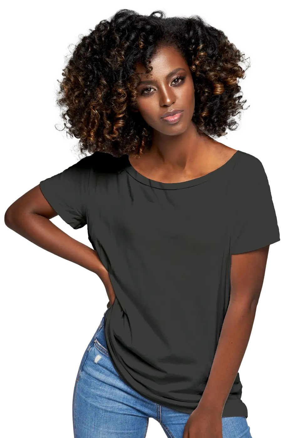 ALL COLORS - 3006CVC WOMEN'S CVC HEATHER WIDE NECK RELAXED TEE