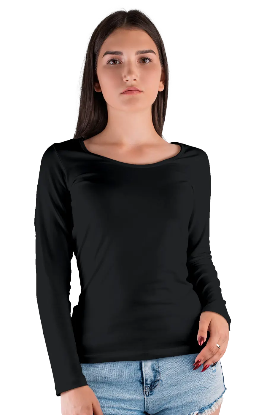 3010CVC WOMEN'S CVC HEATHER WIDE NECK LONG SLEEVE TEE