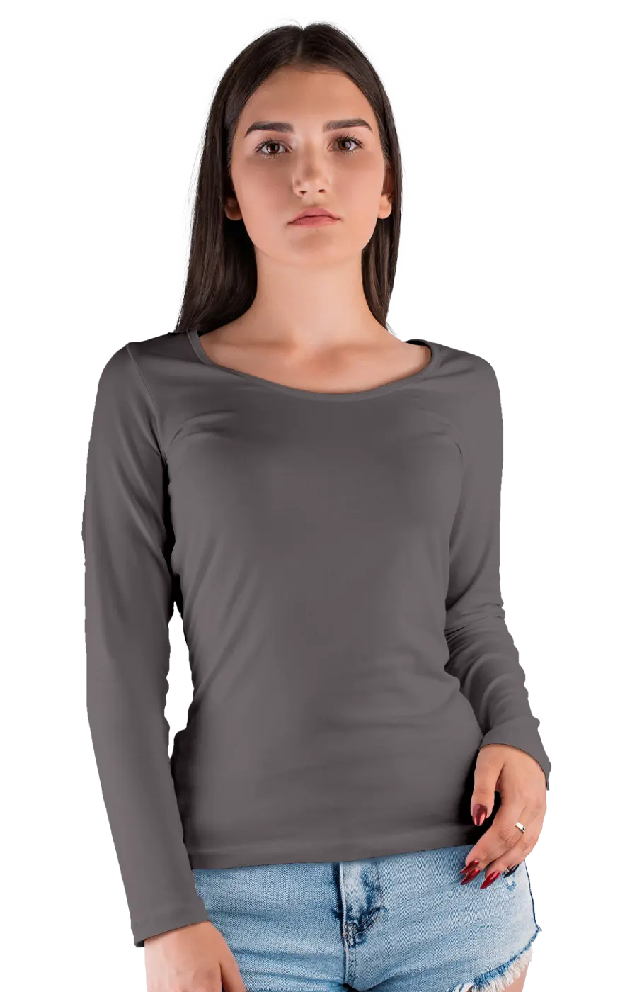 ALL COLORS - 3009CC WOMEN'S WIDE NECK LONG SLEEVE TEE