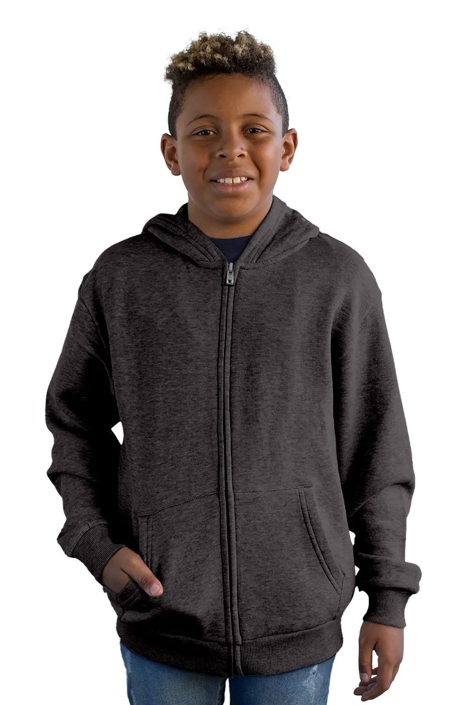 ALL COLORS - 4007CVCHY YOUTH ZIPPED HOODIE