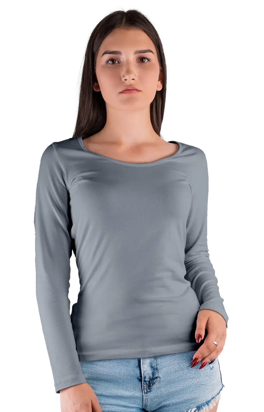 3009CC WOMEN'S WIDE NECK LONG SLEEVE TEE