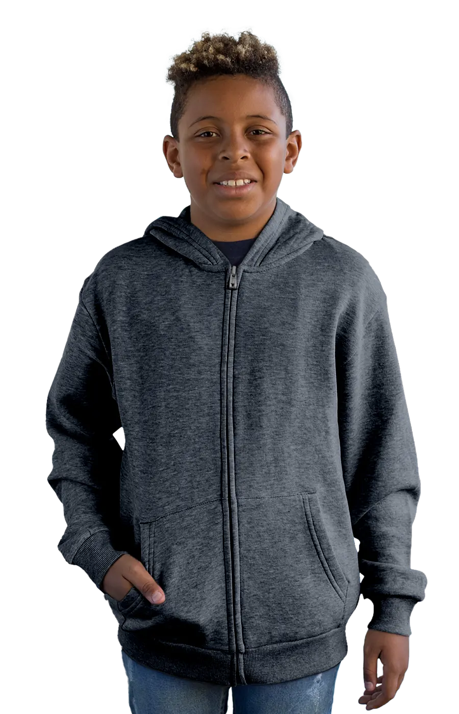 ALL COLORS - 4007CVCHY YOUTH ZIPPED HOODIE