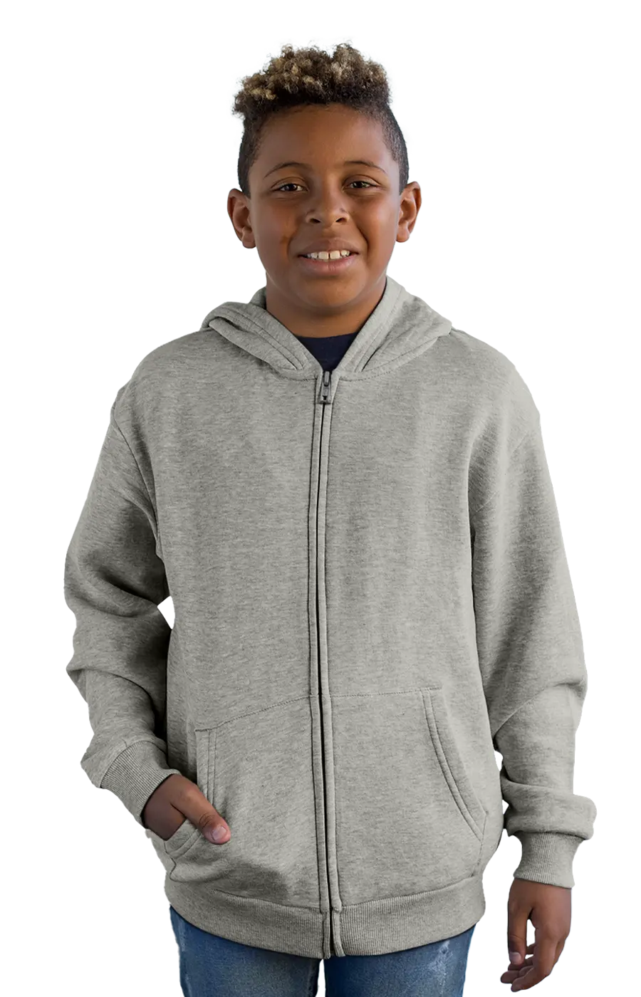 ALL COLORS - 4007CVCHY YOUTH ZIPPED HOODIE