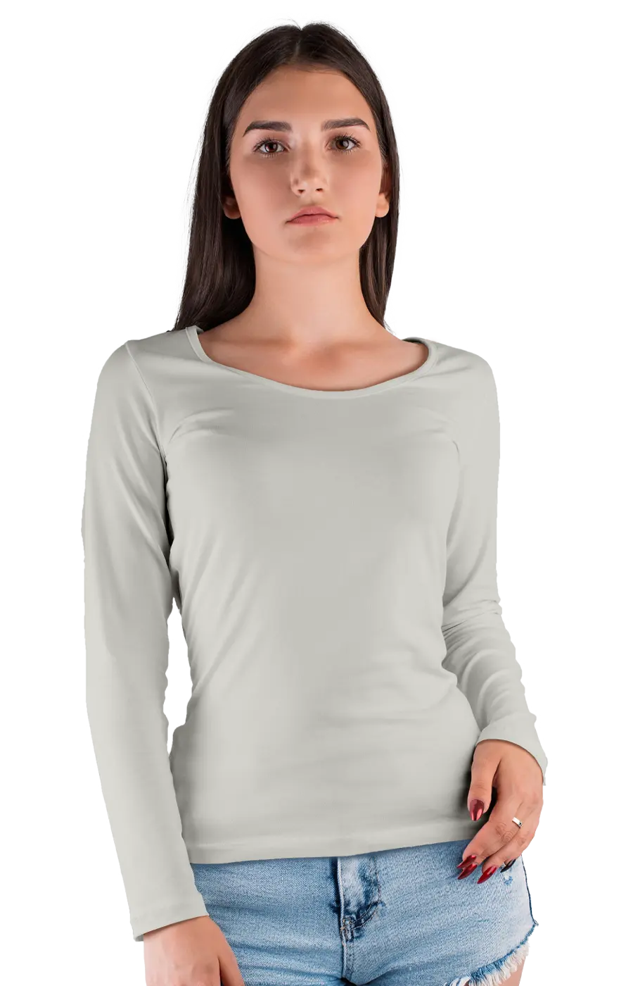 ALL COLORS - 3009CC WOMEN'S WIDE NECK LONG SLEEVE TEE