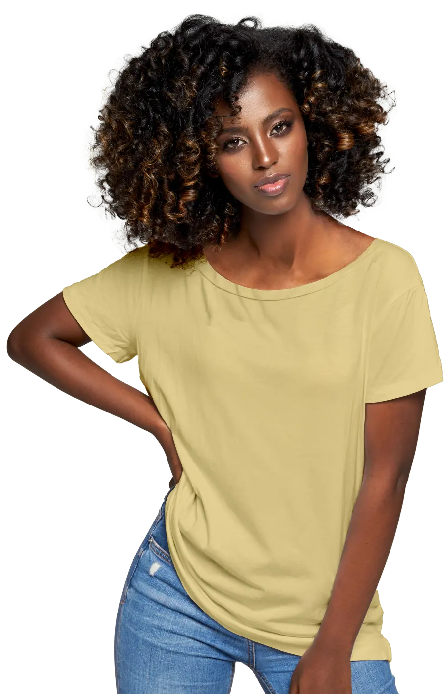 ALL COLORS - 3006CVC WOMEN'S CVC HEATHER WIDE NECK RELAXED TEE