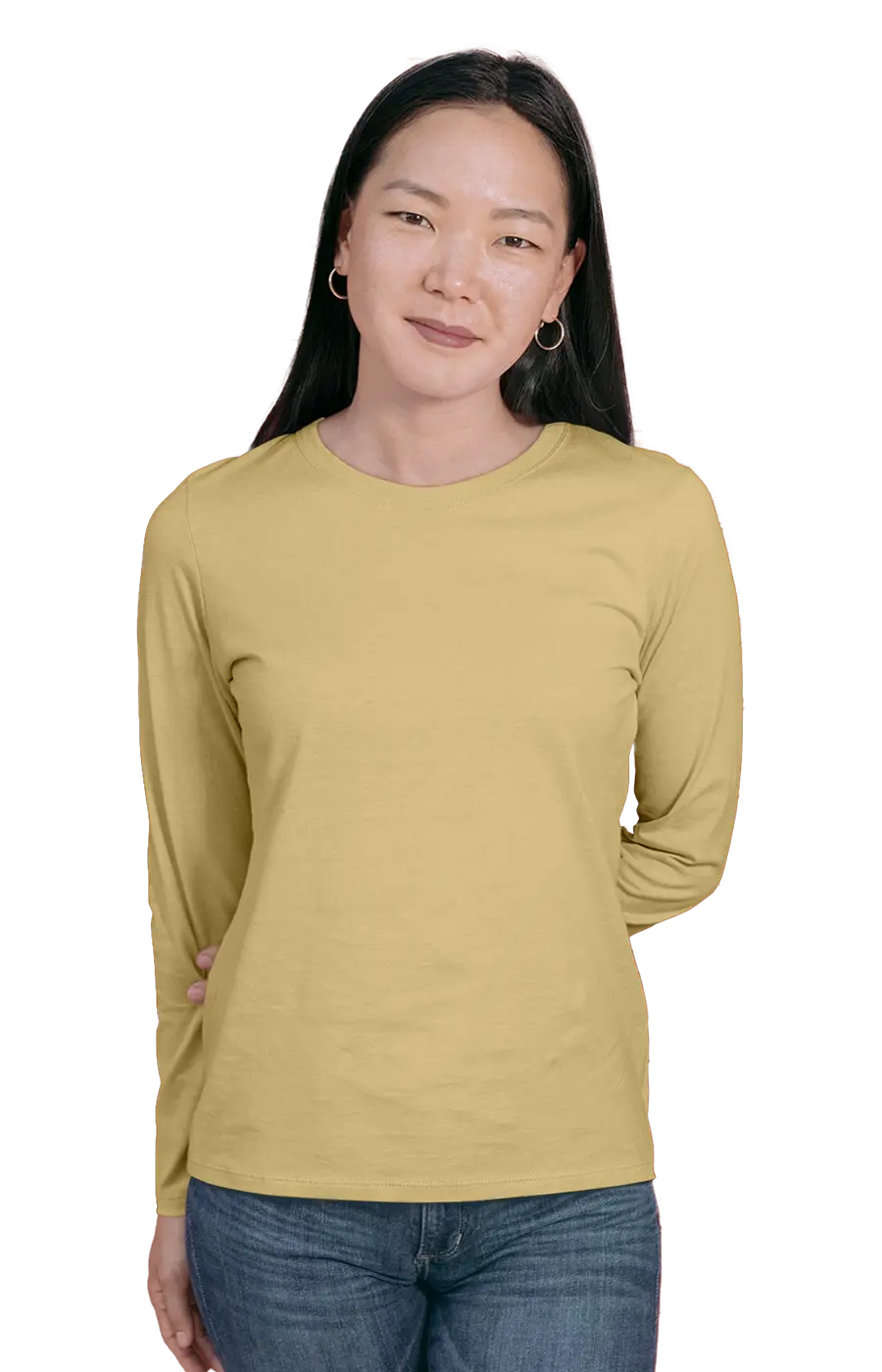 ALL COLORS - 3008CVC WOMEN'S CVC HEATHER LONG SLEEVE TEE