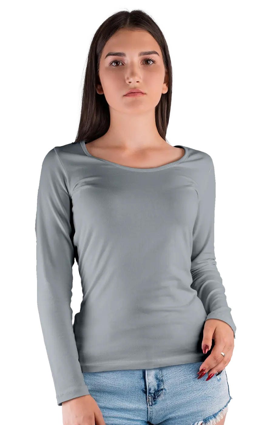 ALL COLORS - 3009CC WOMEN'S WIDE NECK LONG SLEEVE TEE