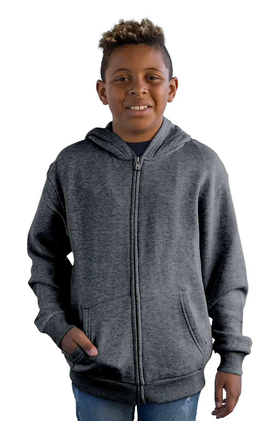 ALL COLORS - 4007CVCHY YOUTH ZIPPED HOODIE