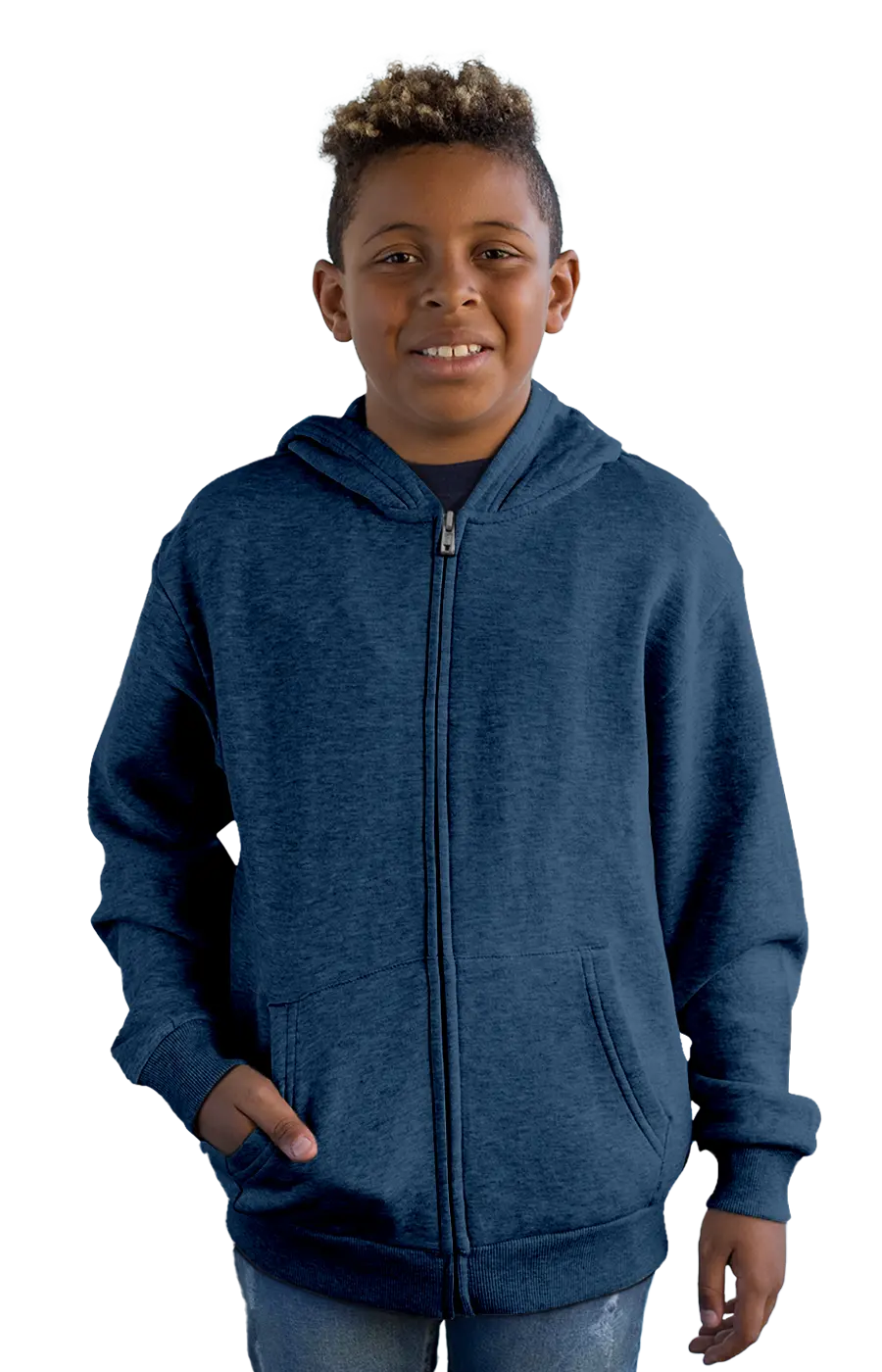 4007CVCHY YOUTH ZIPPED HOODIE