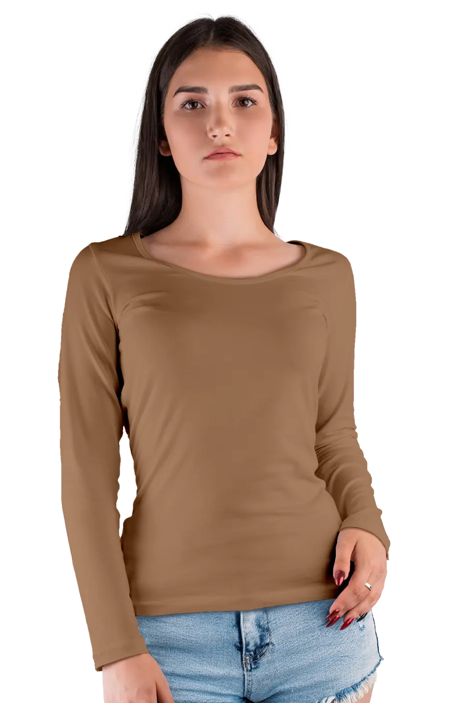 3009CC WOMEN'S WIDE NECK LONG SLEEVE TEE