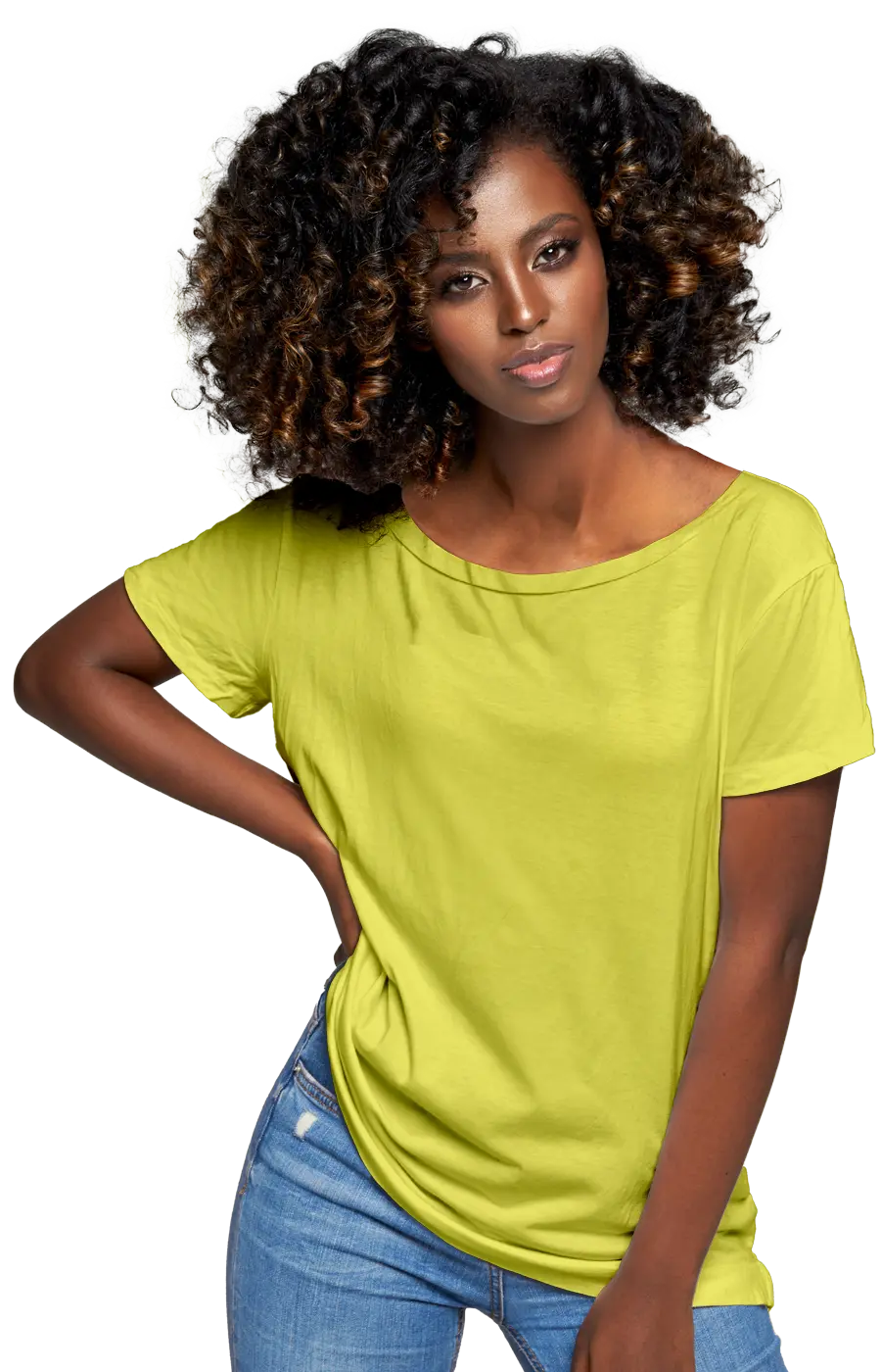 ALL COLORS - 3006CVC WOMEN'S CVC HEATHER WIDE NECK RELAXED TEE