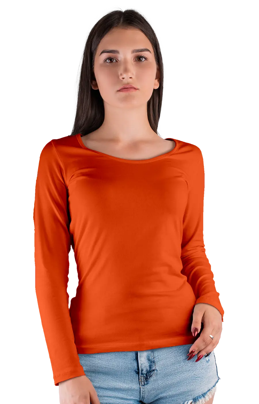 ALL COLORS - 3009CC WOMEN'S WIDE NECK LONG SLEEVE TEE