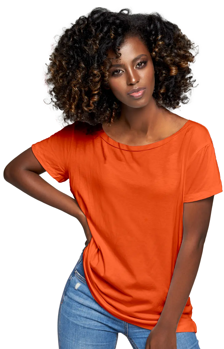 3005CC WOMEN'S WIDE NECK RELAXED TEE